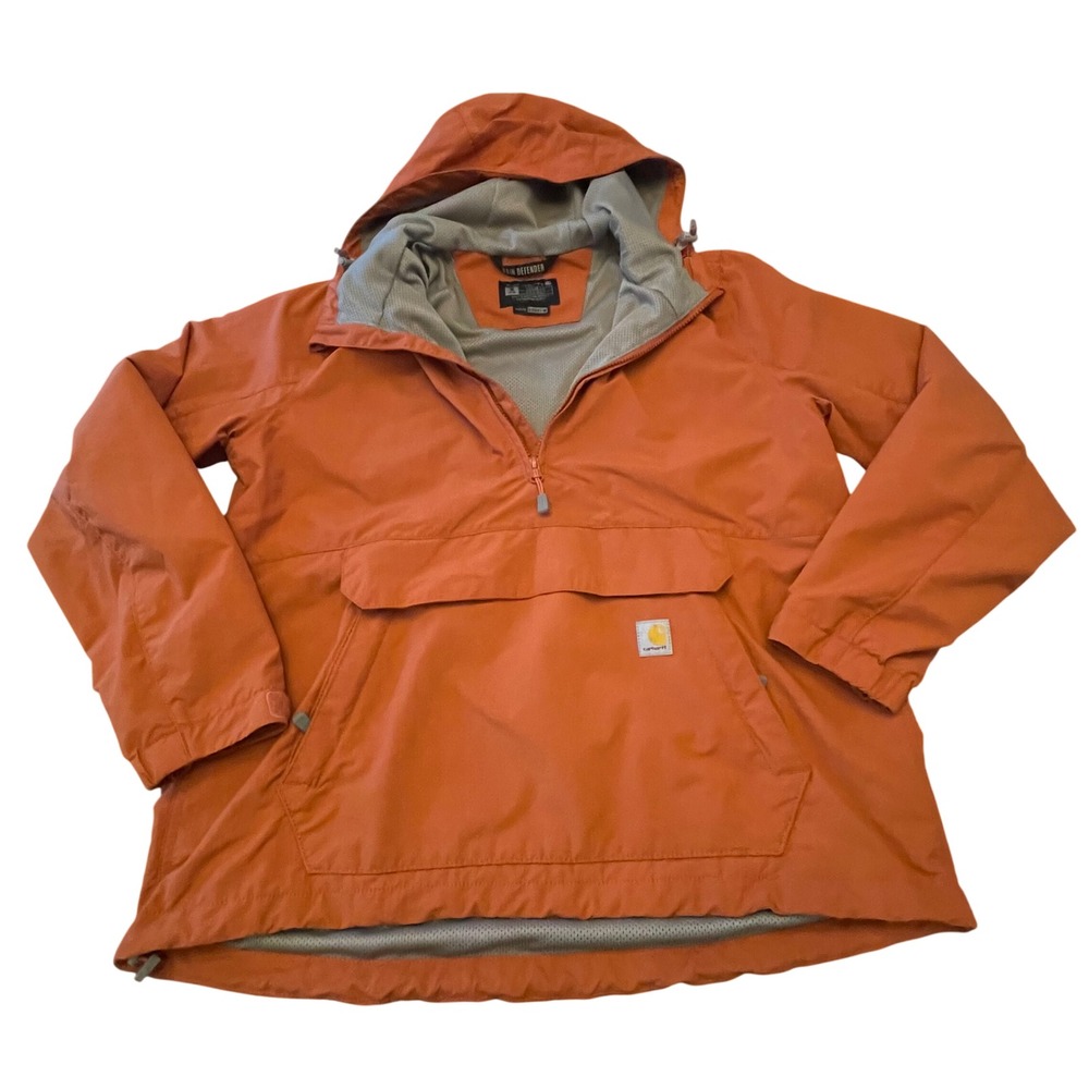 Carhartt Rain Defender Loose Fit Anorak Jacket Orange OJ5861-W Medium 8-10
